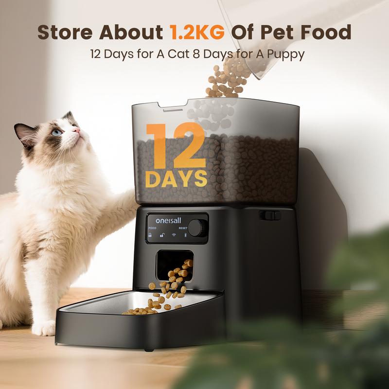 oneisall Smart Pet Feeder, 3.5L Automatic Food Dispenser for Cats, dogs，Small Pets Indoor